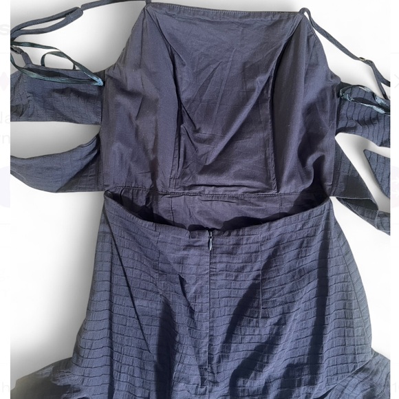 Sarah Kay selfie Leslie dress Elegant Navy Blue Ruffle Hem - Picture 5 of 9